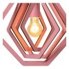 Drewniana lampa wisząca różowa nowoczesna boho designerska możliwość ściemniania MAURO 77489/33/66 LUCIDE